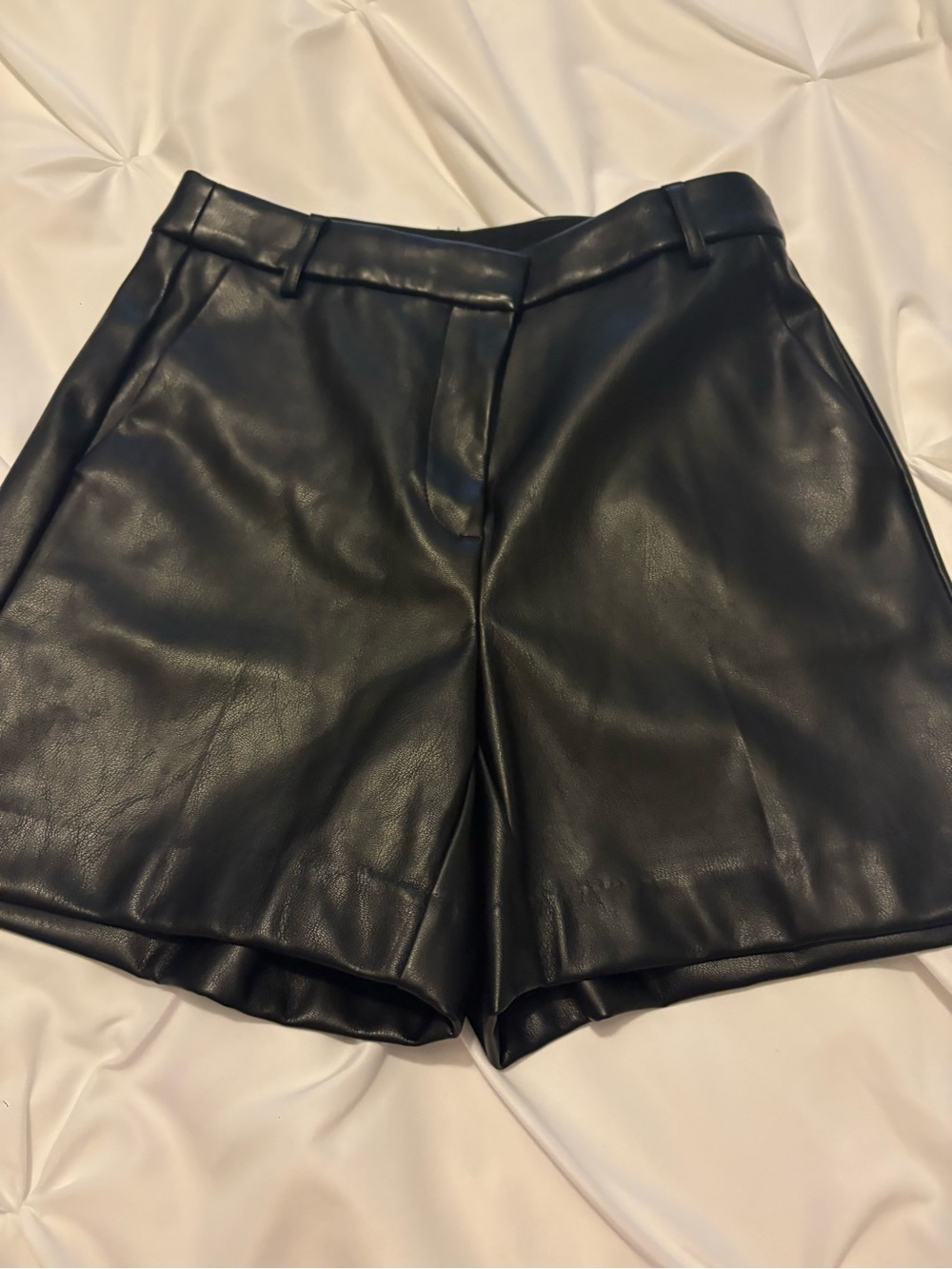 J. Crew Black Faux Leather Bermuda Shorts